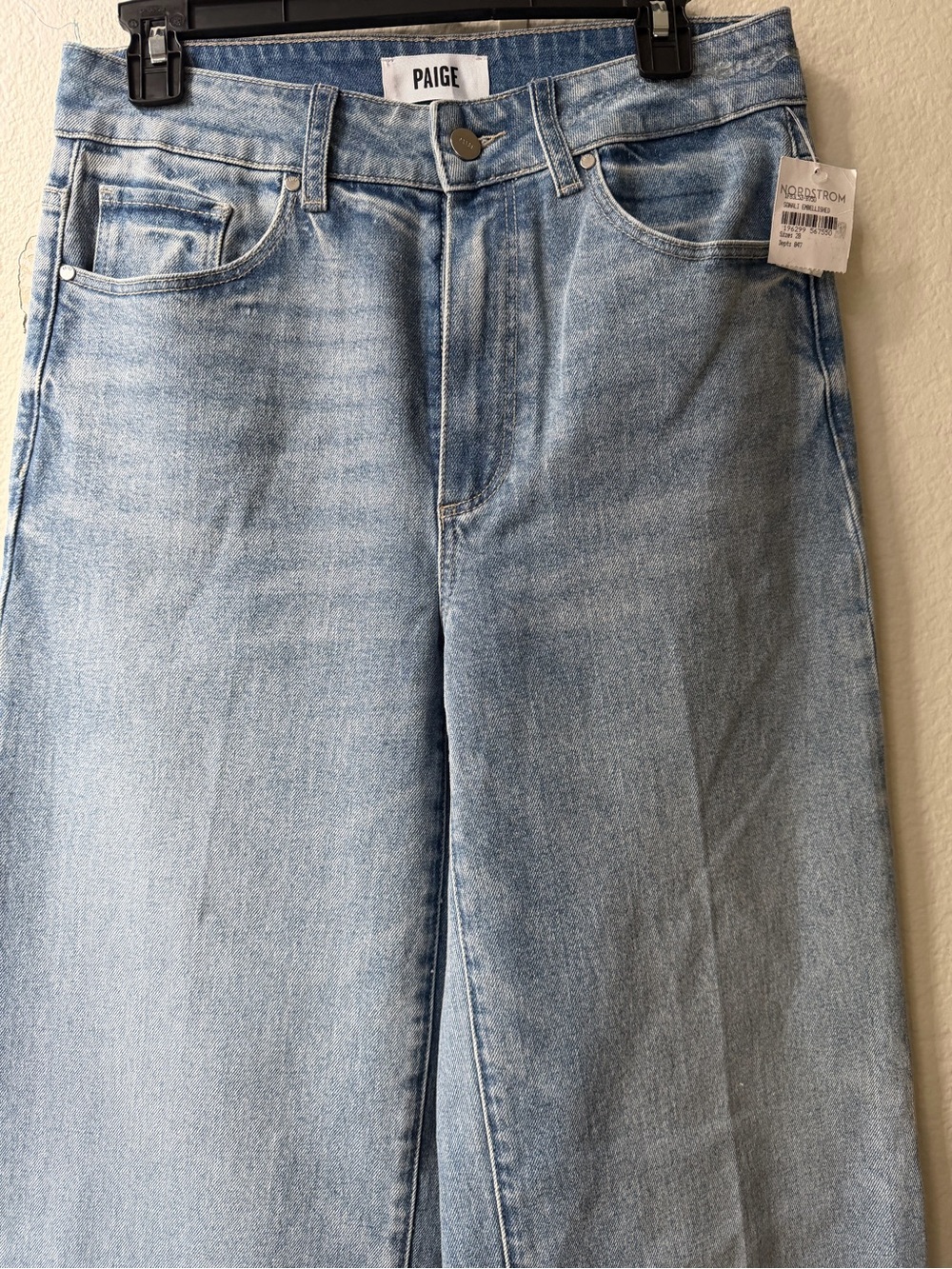PAIGE Light Wash Wide Leg Jeans - Picture 3 of 8